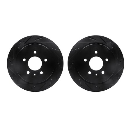 DYNAMIC FRICTION CO Rotors-Drilled and Slotted-Black, Zinc Plated black, Zinc Coated, 8002-46035 8002-46035